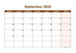 Calendar September 2025 for UK 06
