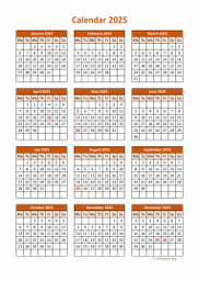Calendar 2025 for UK 06