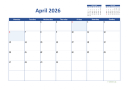 Calendar April 2026 for UK 02