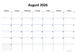Calendar August 2026 for UK 04