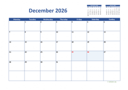 Calendar December 2026 for UK 02