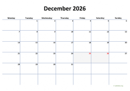 Calendar December 2026 for UK 04