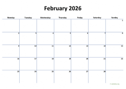 Calendar February 2026 for UK 04