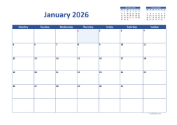 Calendar January 2026 for UK 02