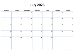 Calendar July 2026 for UK 04