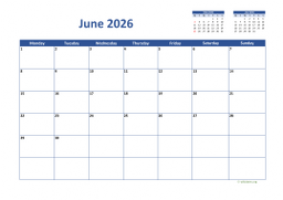 Calendar June 2026 for UK 02