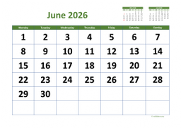 Calendar June 2026 for UK 03