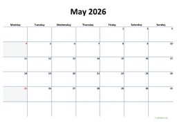 Calendar May 2026 for UK 04