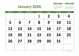 Calendar Monthly 2026 for UK 03