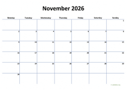Calendar November 2026 for UK 04