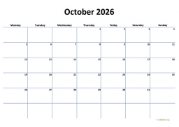 Calendar October 2026 for UK 04