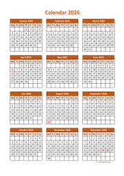 Calendar 2026 for UK 06