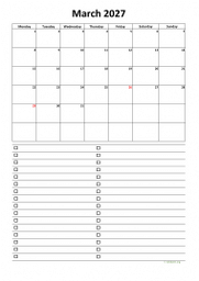 Calendar March 2027 for UK 07