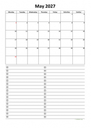 Calendar May 2027 for UK 07