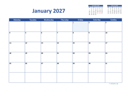 Calendar Monthly 2027 for UK 02