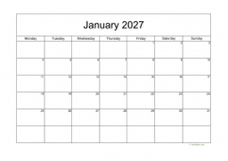Calendar Monthly 2027 for UK 05
