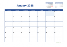 Calendar Monthly 2028 for UK 02