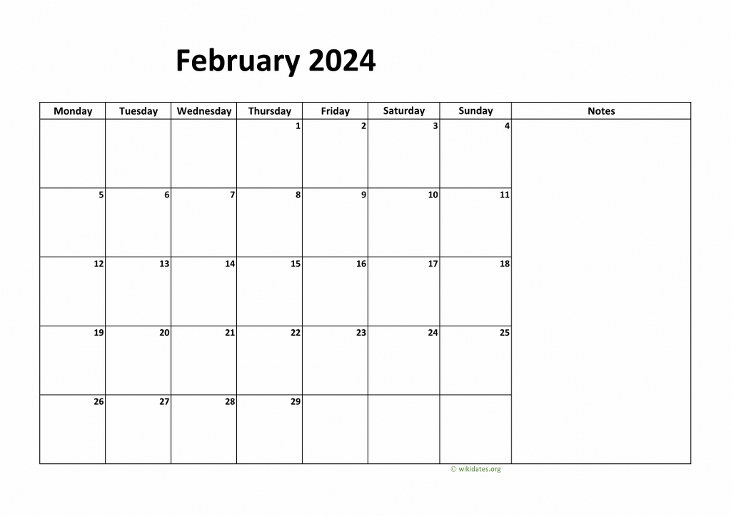 Calendar February 2024 - United Kingdom | Wikidates.org