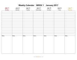 weekly calendar 2017 template 1