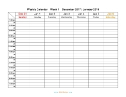 weekly calendar 2018 template 3